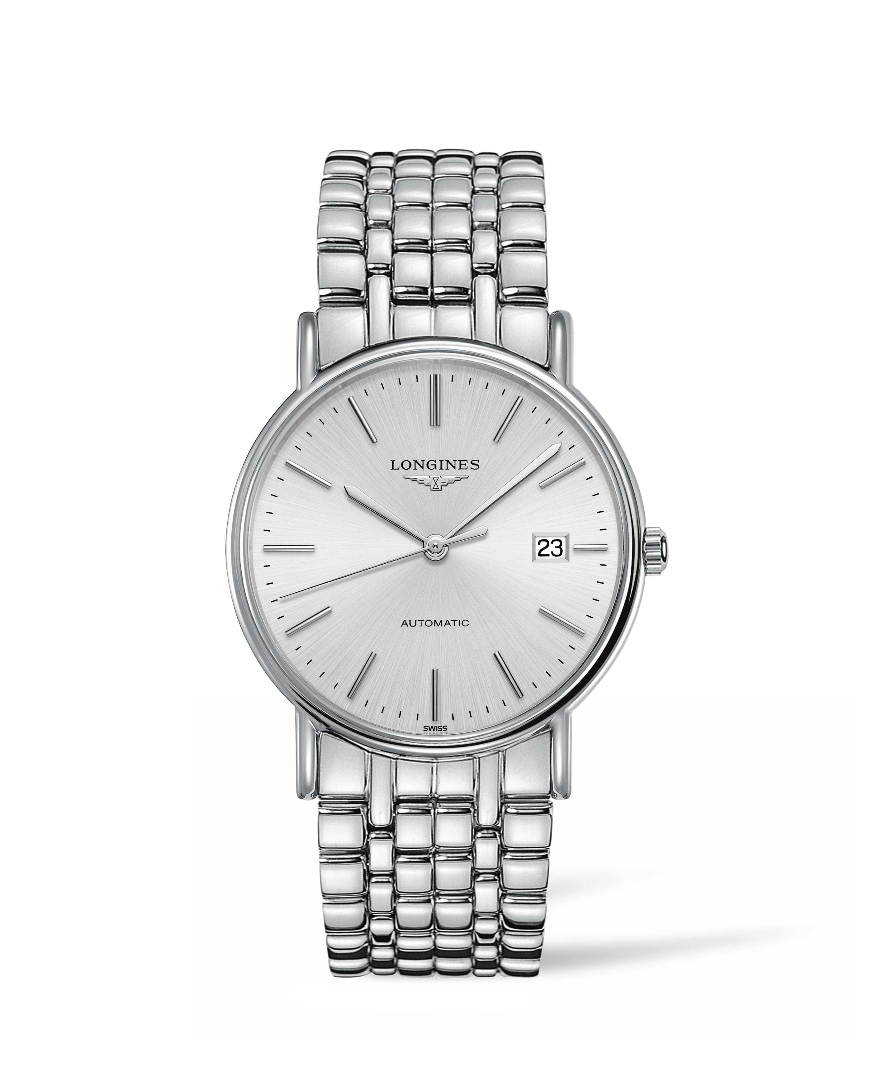 Longines L4.921.4.72.6 : Presence 38.5 Automatic Stainless Steel / Silver / Bracelet