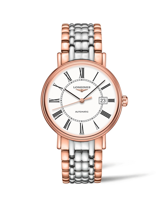 Longines L4.922.1.11.7 : Presence 40 Automatic PVD Red / White - Roman / Bracelet
