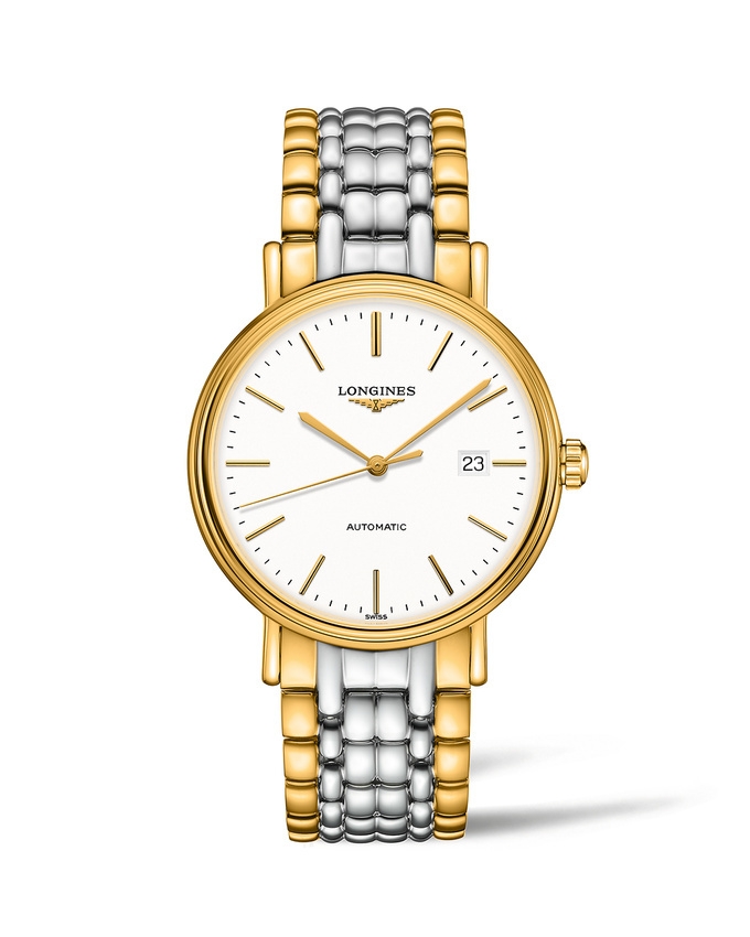 Longines L4.922.2.12.7 : Presence 40 Automatic PVD Gold / White / Bracelet