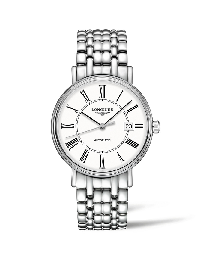 Longines L4.922.4.11.6 : Presence 40 Automatic Stainless Steel / White - Roman / Bracelet