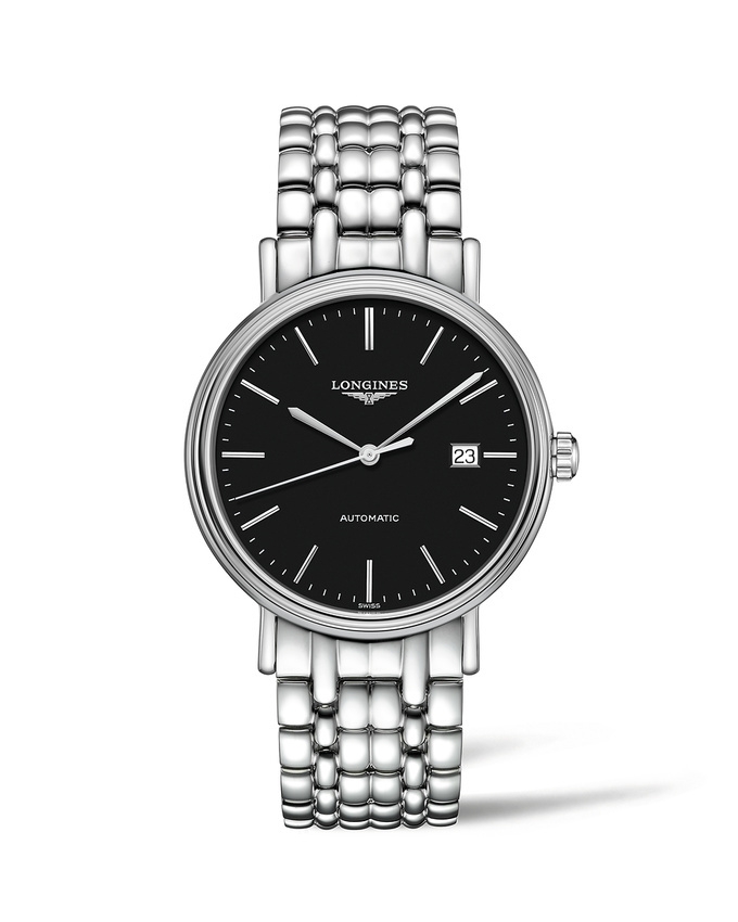 Longines L4.922.4.52.6 : Presence 40 Automatic Stainless Steel / Black / Bracelet