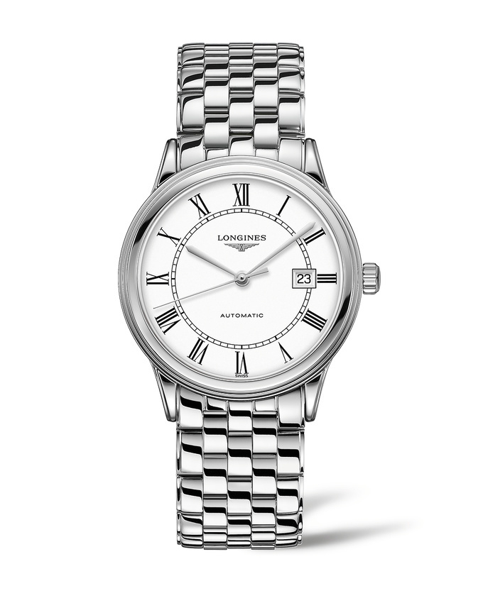 Longines L4.984.4.21.6 : Flagship 40 Stainless Steel / White - Roman / Bracelet