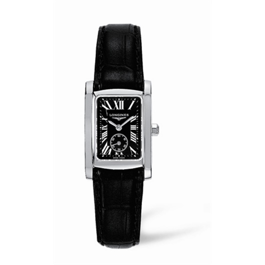Longines L5.155.4.79.2 : DolceVita 20 Quartz Stainless Steel Black Roman