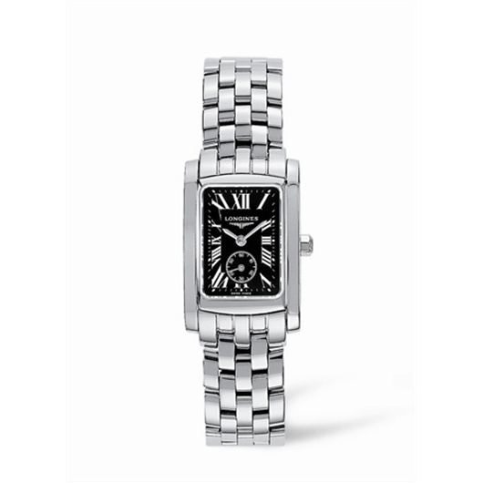 Longines L5.155.4.79.6 : DolceVita 20 Quartz Stainless Steel Black Roman