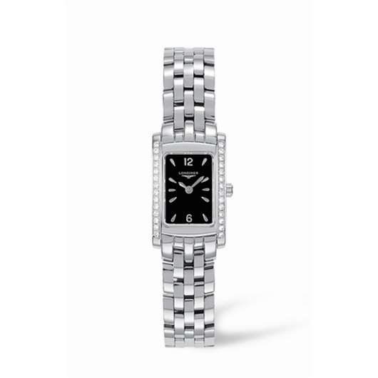 Longines L5.158.0.76.6 : DolceVita 16 Quartz Stainless Steel Diamond Black