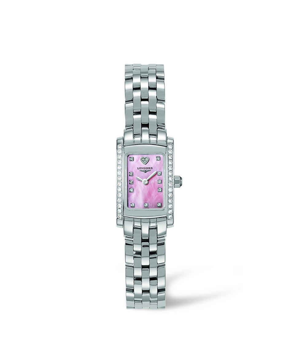 Longines L5.158.0.93.6 : DolceVita 16 Quartz Stainless Steel Diamond Pink