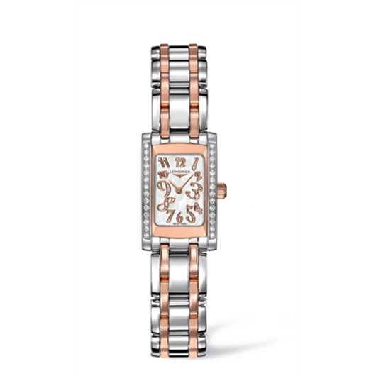 Longines L5.158.5.99.7 : DolceVita 16 Quartz Two Tone Pink Diamond
