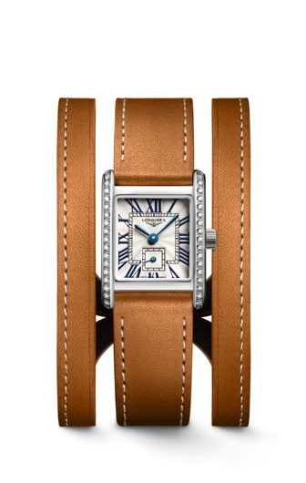Longines L5.200.0.71.0 : Mini DolceVita 21.5 Quartz Stainless Steel - Diamond / Silver / Triple Cuff Brown