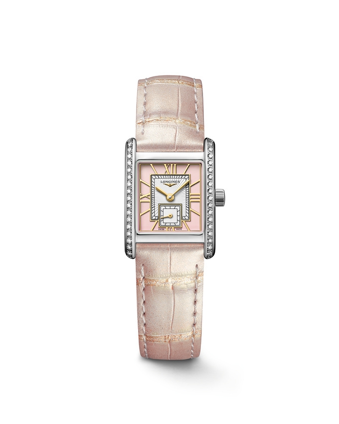 Longines L5.200.0.99.2 : Mini Dolce Vita 21.5 Quartz Stainless Steel - Diamond / Pink