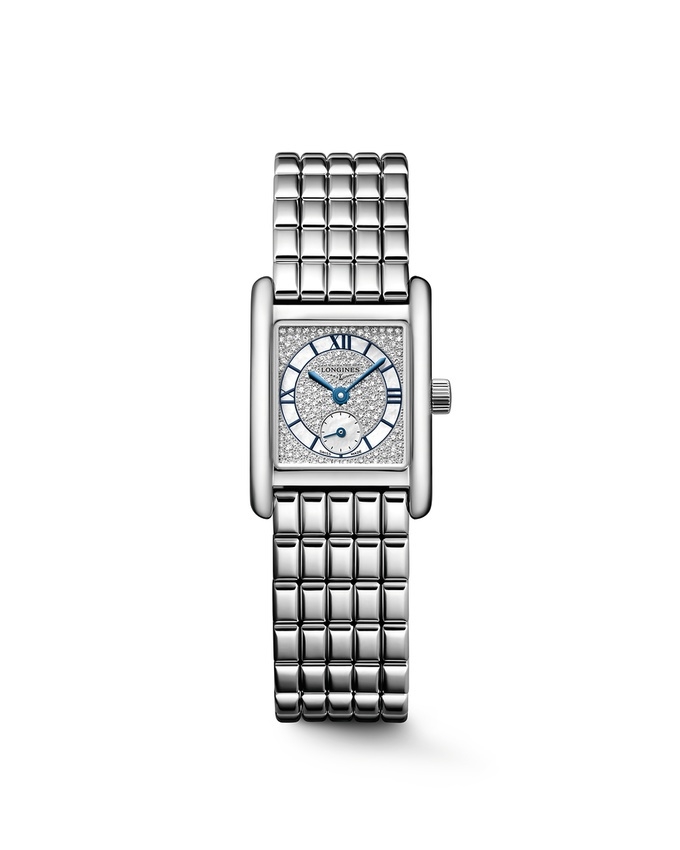 Longines L5.200.4.87.6 : Mini Dolcevita 21.5 Quartz Stainless Steel / Snow-Set Diamond / Bracelet