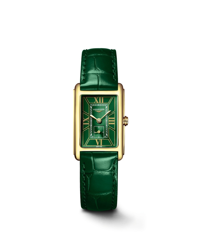 Longines L5.255.6.95.2 : DolceVita 20.5 Quartz Yellow Gold / Green