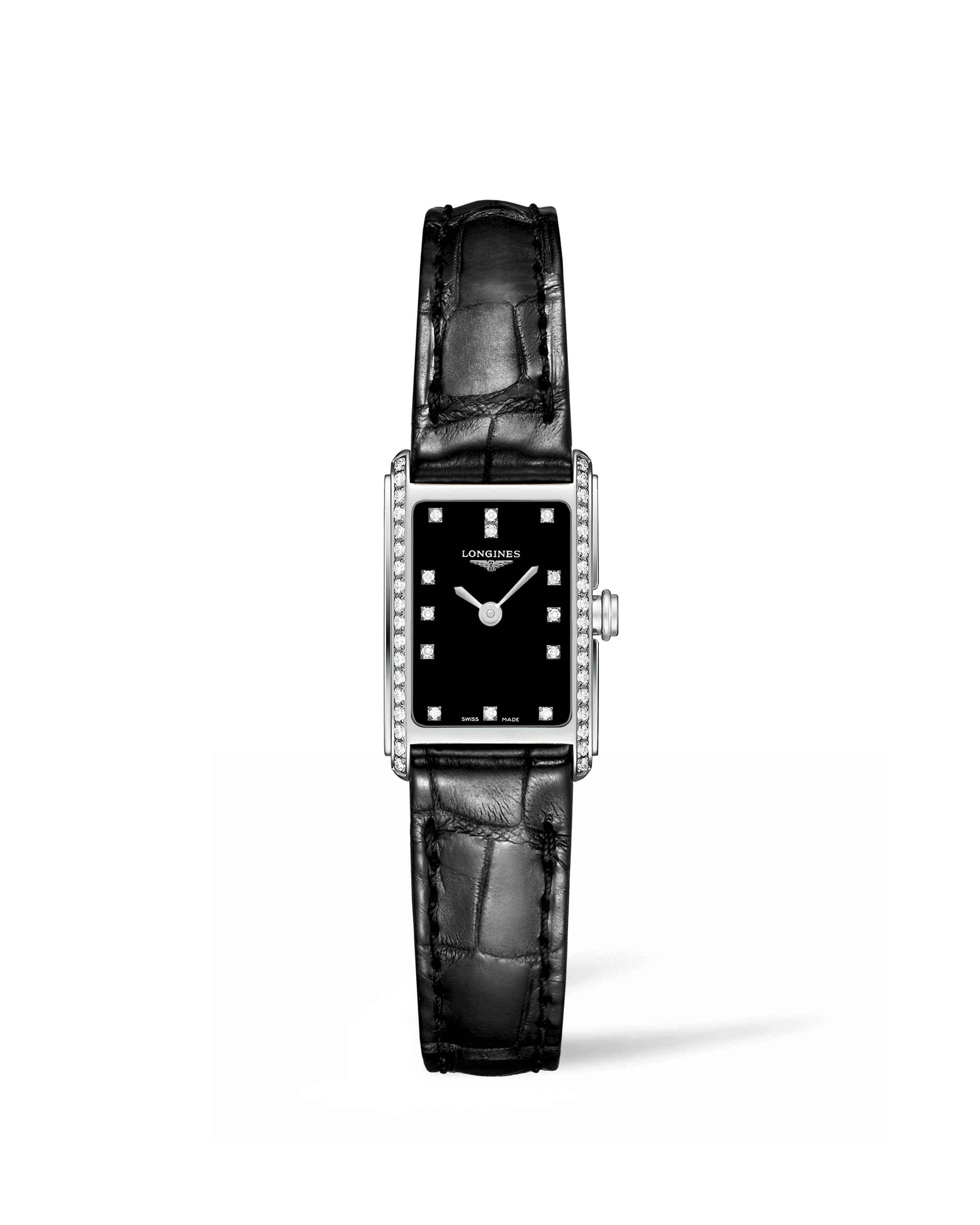 Longines L5.258.0.57.0 : DolceVita 17.4 Quartz Stainless Steel / Diamond / Black
