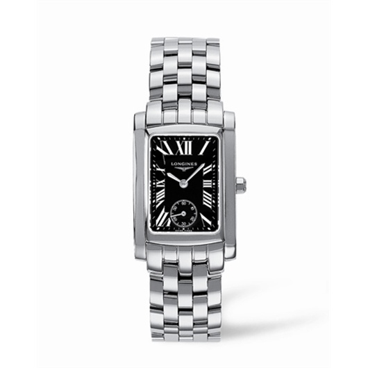 Longines L5.502.4.79.6 : DolceVita 22 Quartz Stainless Steel Black Roman