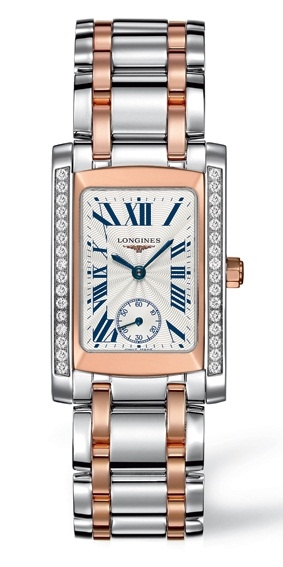 Longines L5.502.5.79.7 : DolceVita 22 Quartz Two Tone Pink Diamond