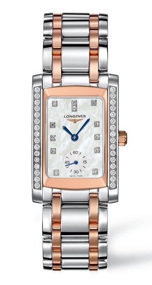 Longines L5.502.5.89.7 : DolceVita 22 Quartz Two Tone Pink Diamond