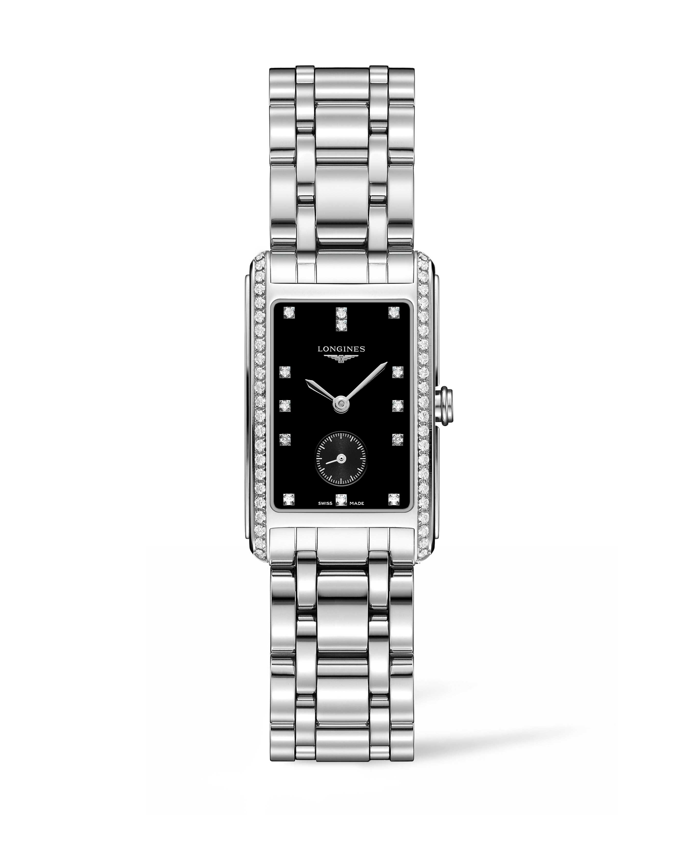 Longines L5.512.0.57.6 : DolceVita 23 Quartz Stainless Steel / Diamond / Black / Bracelet