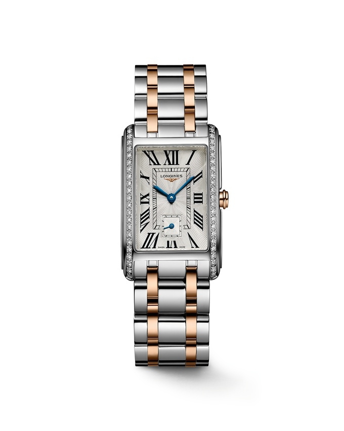 Longines L5.512.5.79.7 : DolceVita 23 Quartz Stainless Steel - Pink Gold - Diamond / Silver - Roman / Bracelet