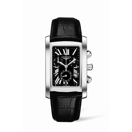 Longines L5.680.4.79.3 : DolceVita 30 Quartz Chronograph Stainless Steel Black