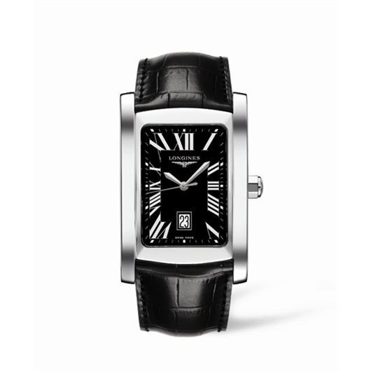 Longines L5.686.4.79.3 : DolceVita XL Stainless Steel Black Roman
