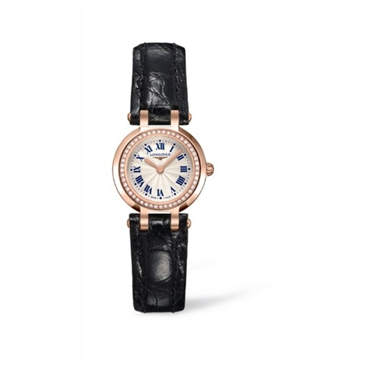Longines L8.109.9.78.2 : PrimaLuna Quartz 23 Pink Gold Leather Diamond
