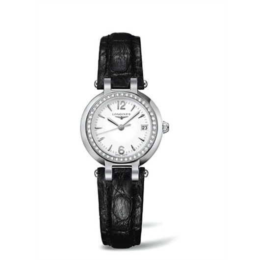 Longines L8.110.0.16.2 : PrimaLuna Quartz 26.5 Stainless Steel / Diamond / White