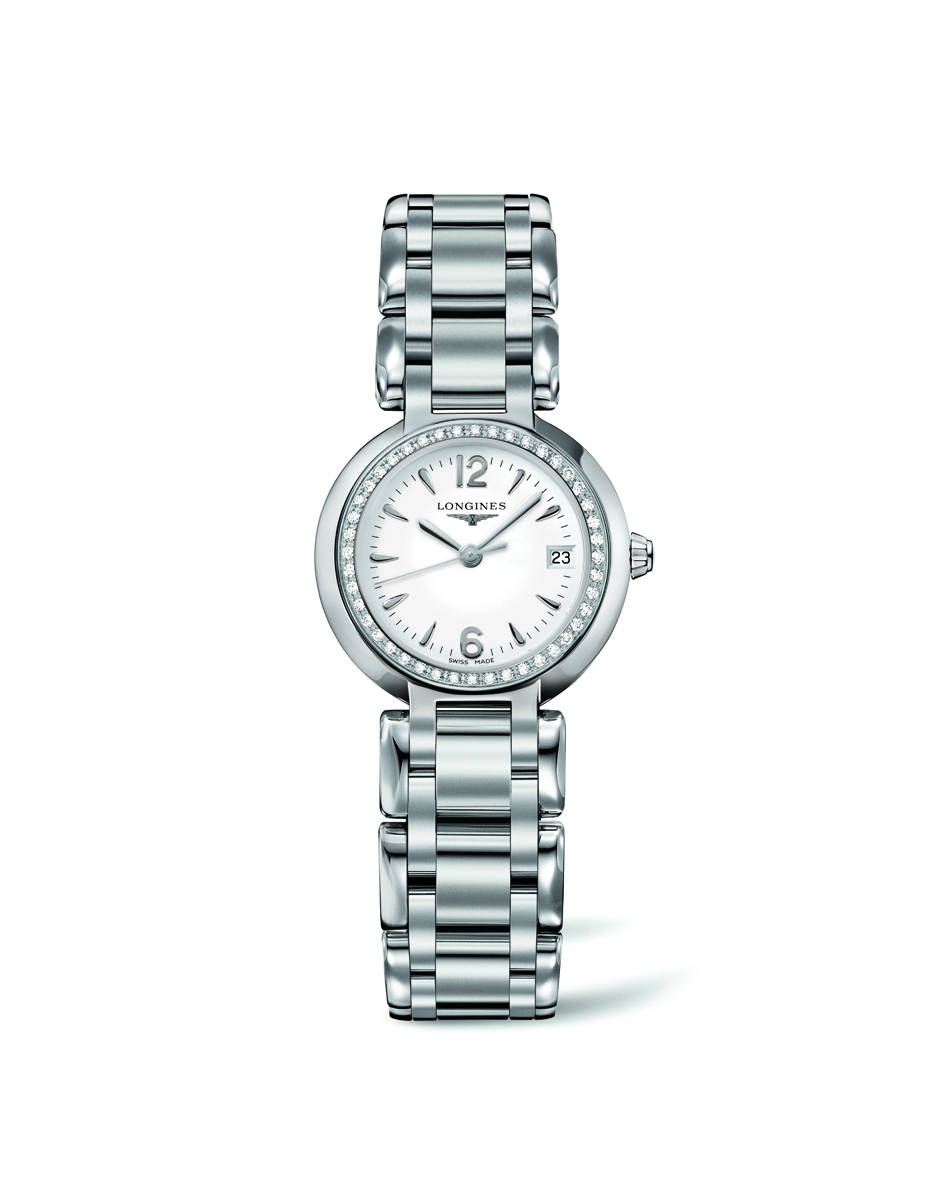 Longines L8.110.0.16.6 : PrimaLuna Quartz 26.5 Stainless Steel / Diamond / White / Bracelet