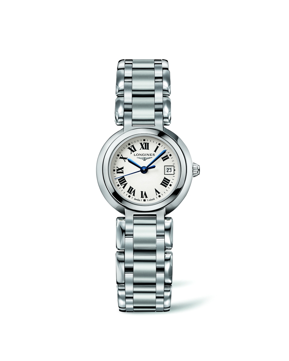 Longines L8.110.4.71.6 : PrimaLuna Quartz 26.5 Stainless Steel / Silver - Roman / Bracelet