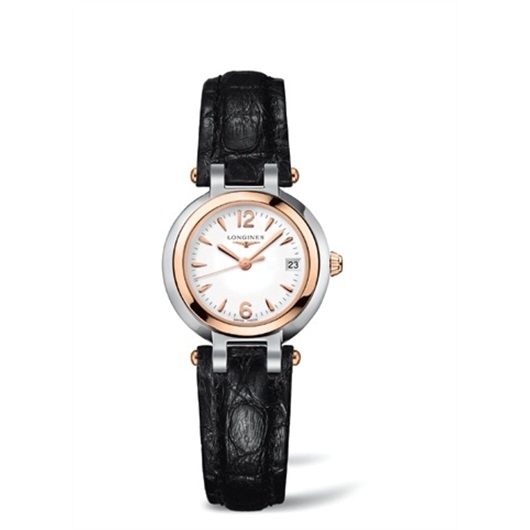 Longines L8.110.5.16.2 : PrimaLuna Quartz 26.5 Stainless Steel / Pink Gold / White
