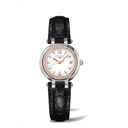 Longines L8.110.5.19.2 : PrimaLuna Quartz 26.5 Stainless Steel / Pink Gold / Diamond / White