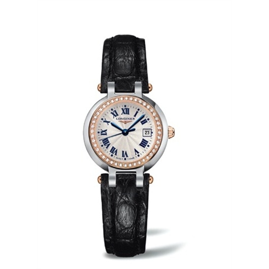 Longines L8.110.5.79.2 : PrimaLuna Quartz 26.5 Stainless Steel / Pink Gold / Diamond / Silver - Roman