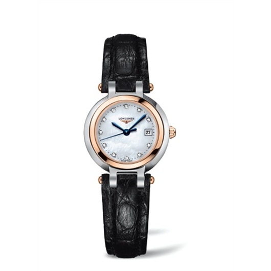 Longines L8.110.5.87.2 : PrimaLuna Quartz 26.5 Stainless Steel / Pink Gold / MOP