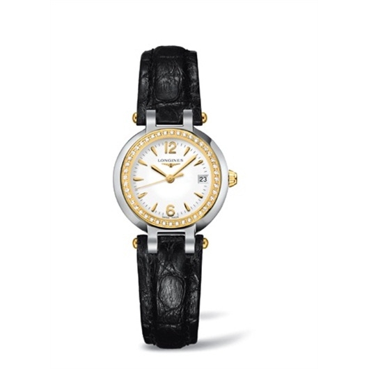 Longines L8.110.5.94.2 : PrimaLuna Quartz 26.5 Stainless Steel / Yellow Gold / Diamond / White