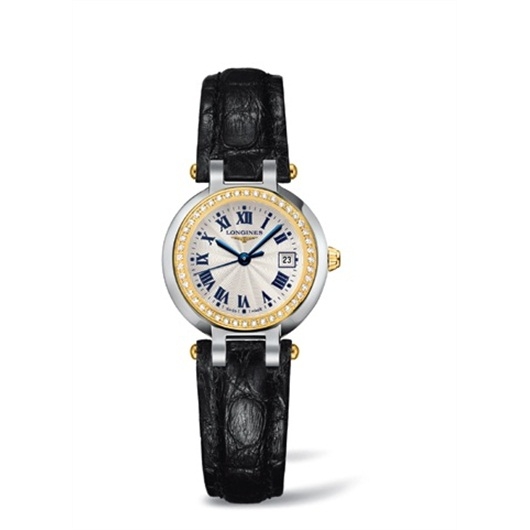 Longines L8.110.5.95.2 : PrimaLuna Quartz 26.5 Stainless Steel / Yellow Gold / Diamond / Silver - Roman