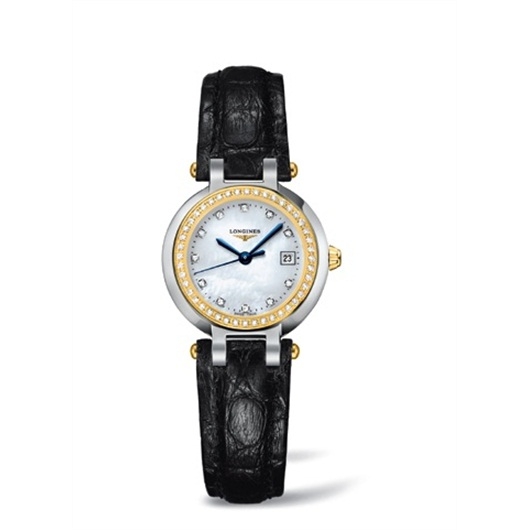 Longines L8.110.5.97.2 : PrimaLuna Quartz 26.5 Stainless Steel / Yellow Gold / Diamond / MOP
