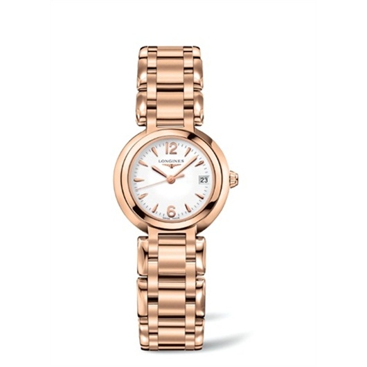 Longines L8.110.8.16.6 : PrimaLuna Quartz 26.5 Pink Gold / White / Bracelet