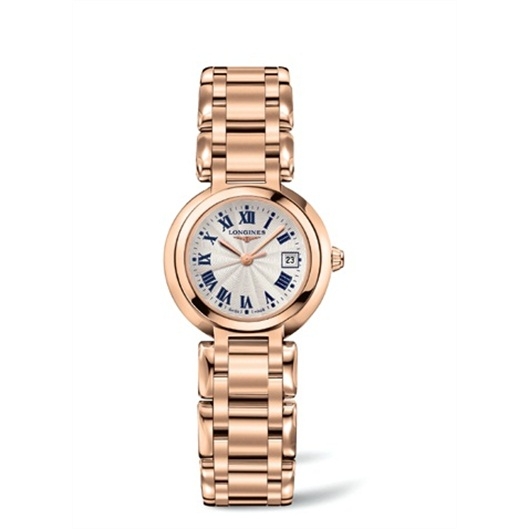 Longines L8.110.8.78.6 : PrimaLuna Quartz 26.5 Pink Gold / Silver - Roman / Bracelet