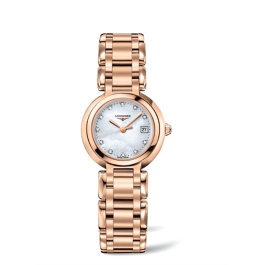 Longines L8.110.8.87.6 : PrimaLuna Quartz 26.5 Pink Gold / MOP / Bracelet