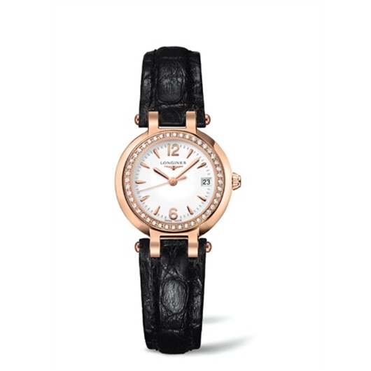Longines L8.110.9.16.2 : PrimaLuna Quartz 26.5 Pink Gold / Diamond / White
