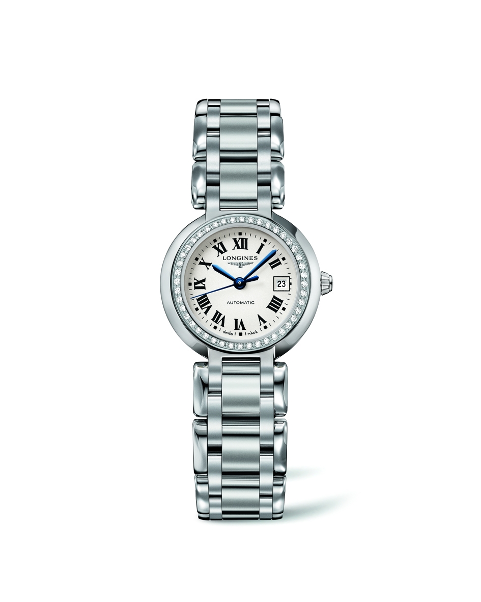 Longines L8.111.0.71.6 : PrimaLuna Automatic 26.5 Stainless Steel / Diamond / Silver - Roman / Bracelet