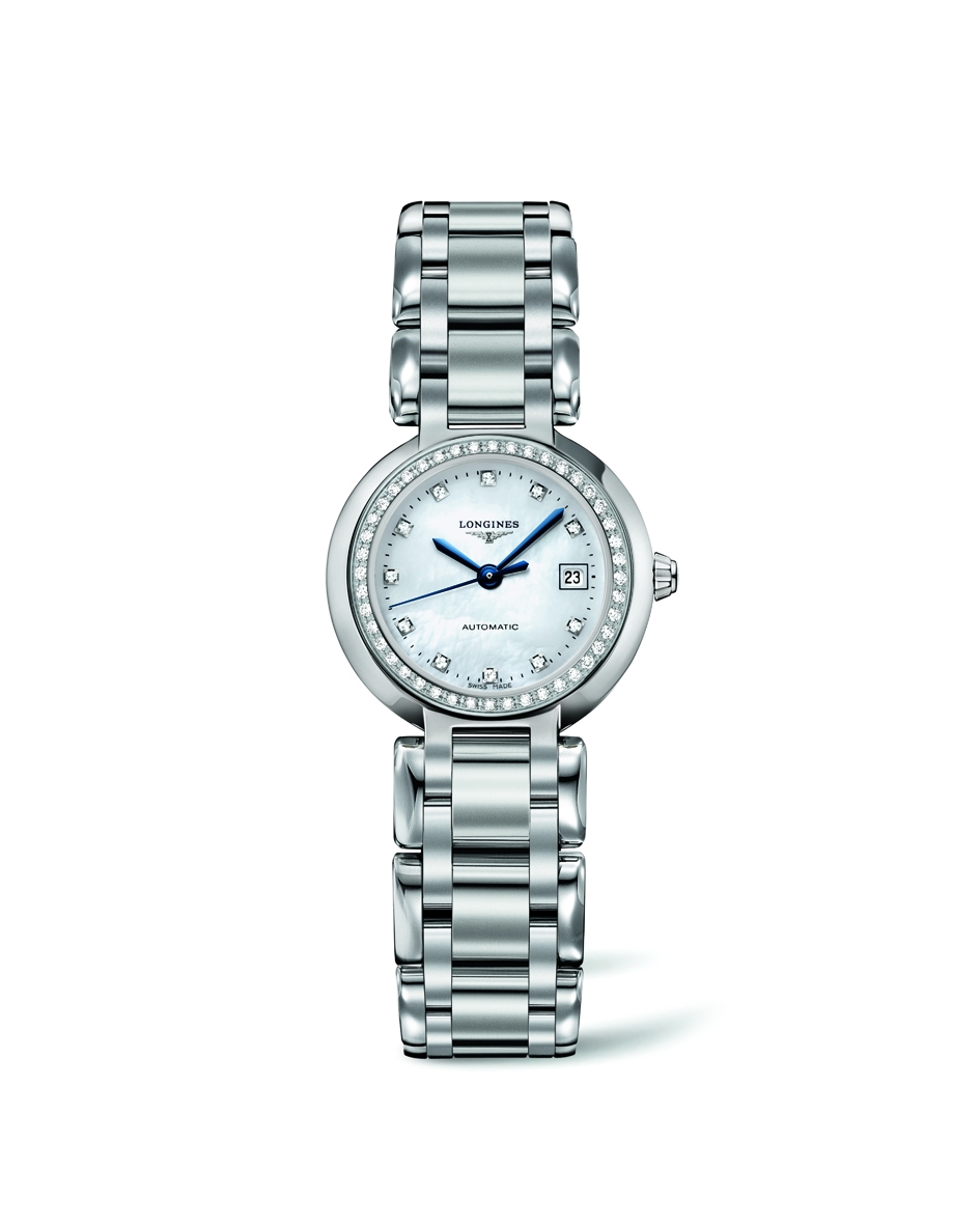 Longines L8.111.0.87.6 : PrimaLuna Automatic 26.5 Stainless Steel / Diamond / MOP / Bracelet