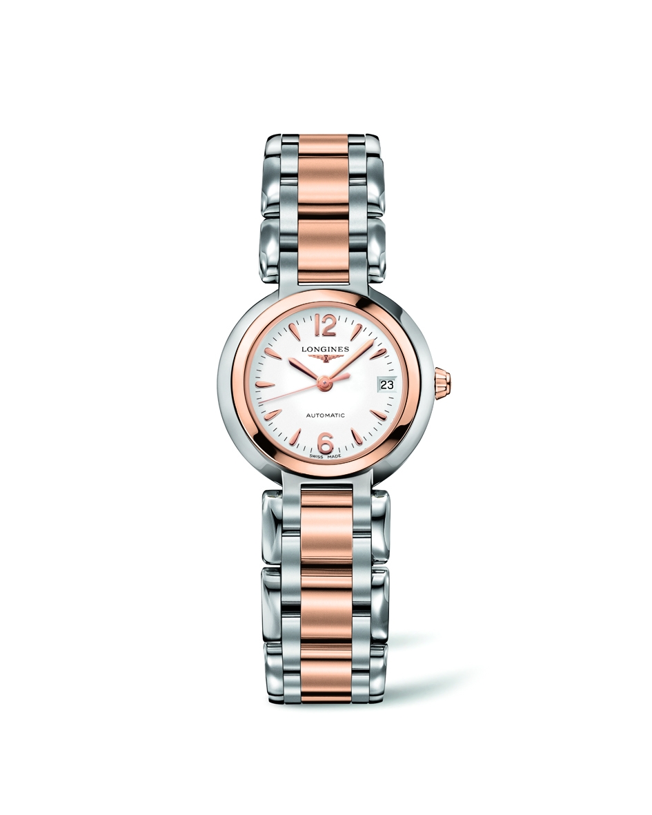 Longines L8.111.5.16.6 : PrimaLuna Automatic 26.5 Two Tone Pink Arabic