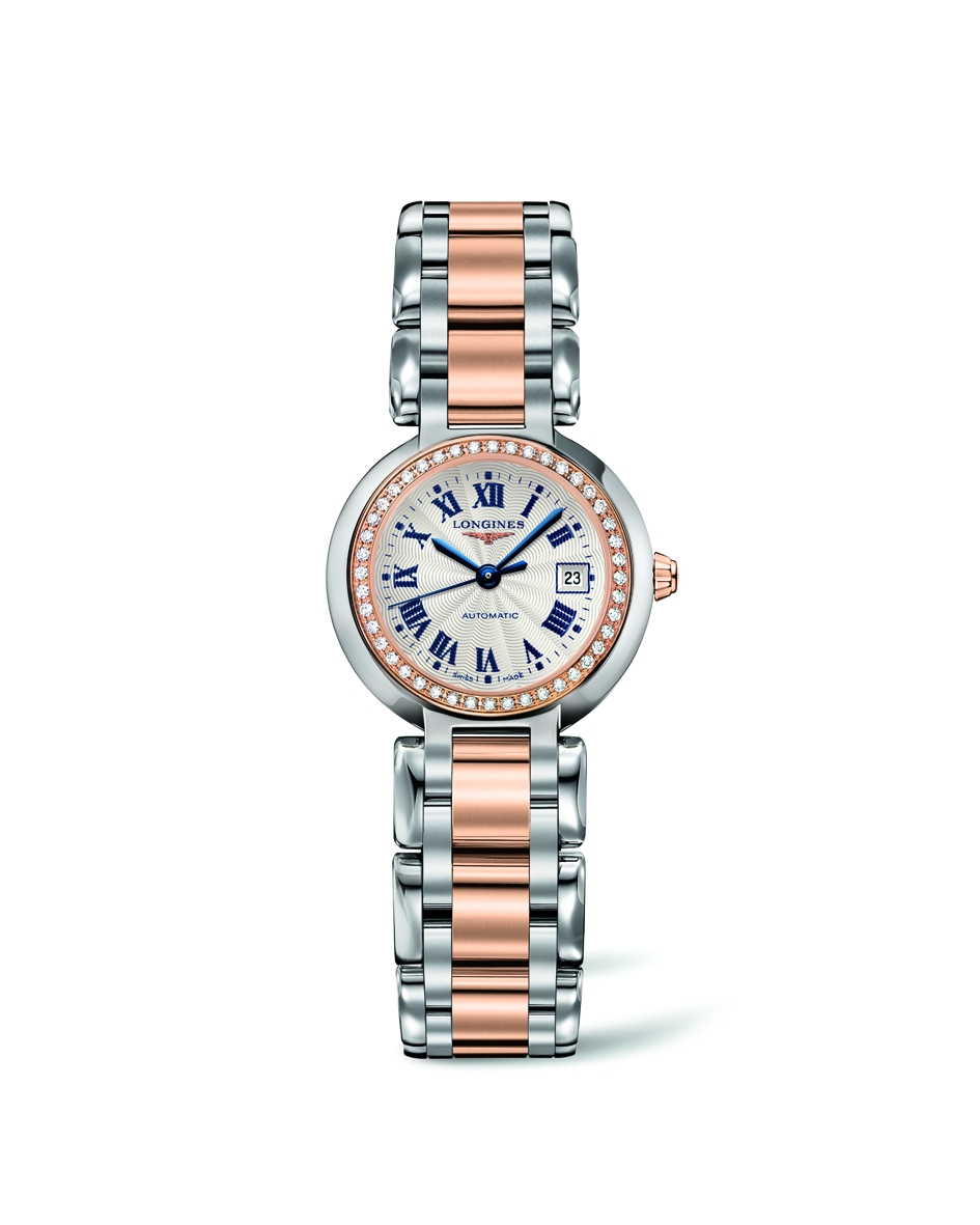 Longines L8.111.5.79.6 : PrimaLuna Automatic 26.5 Two Tone Pink Diamond