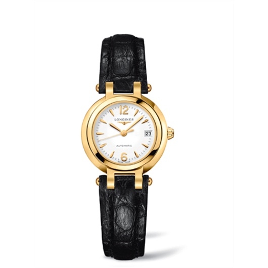 Longines L8.111.6.16.2 : PrimaLuna Automatic 26.5 Yellow Gold Leather Arabic