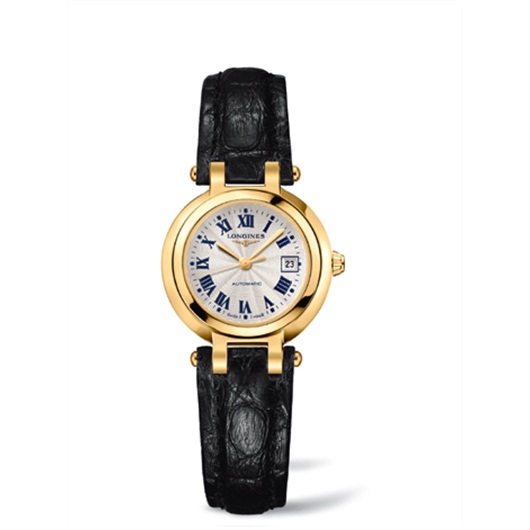 Longines L8.111.6.78.2 : PrimaLuna Automatic 26.5 Yellow Gold Leather