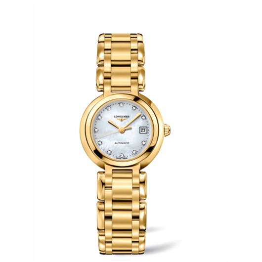 Longines L8.111.6.87.6 : PrimaLuna Automatic 26.5 Yellow Gold MOP