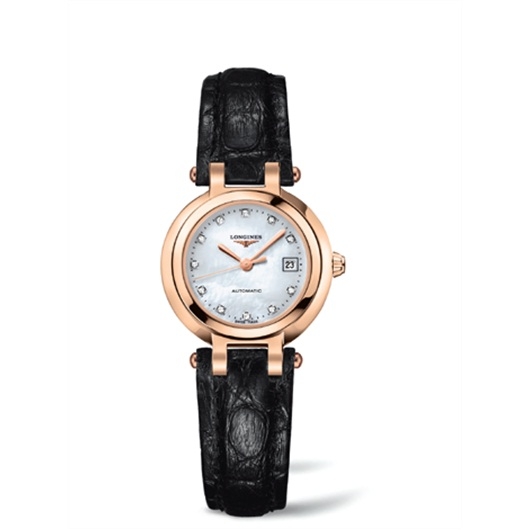 Longines L8.111.8.87.2 : PrimaLuna Automatic 26.5 Pink Gold Leather MOP