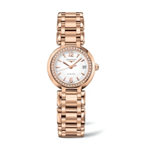 Longines L8.111.9.16.6 : PrimaLuna Automatic 26.5 Pink Gold Diamond Arabic