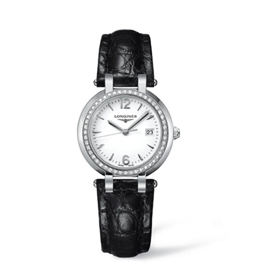 Longines L8.112.0.16.2 : PrimaLuna Quartz 30 Stainless Steel / Diamond / White