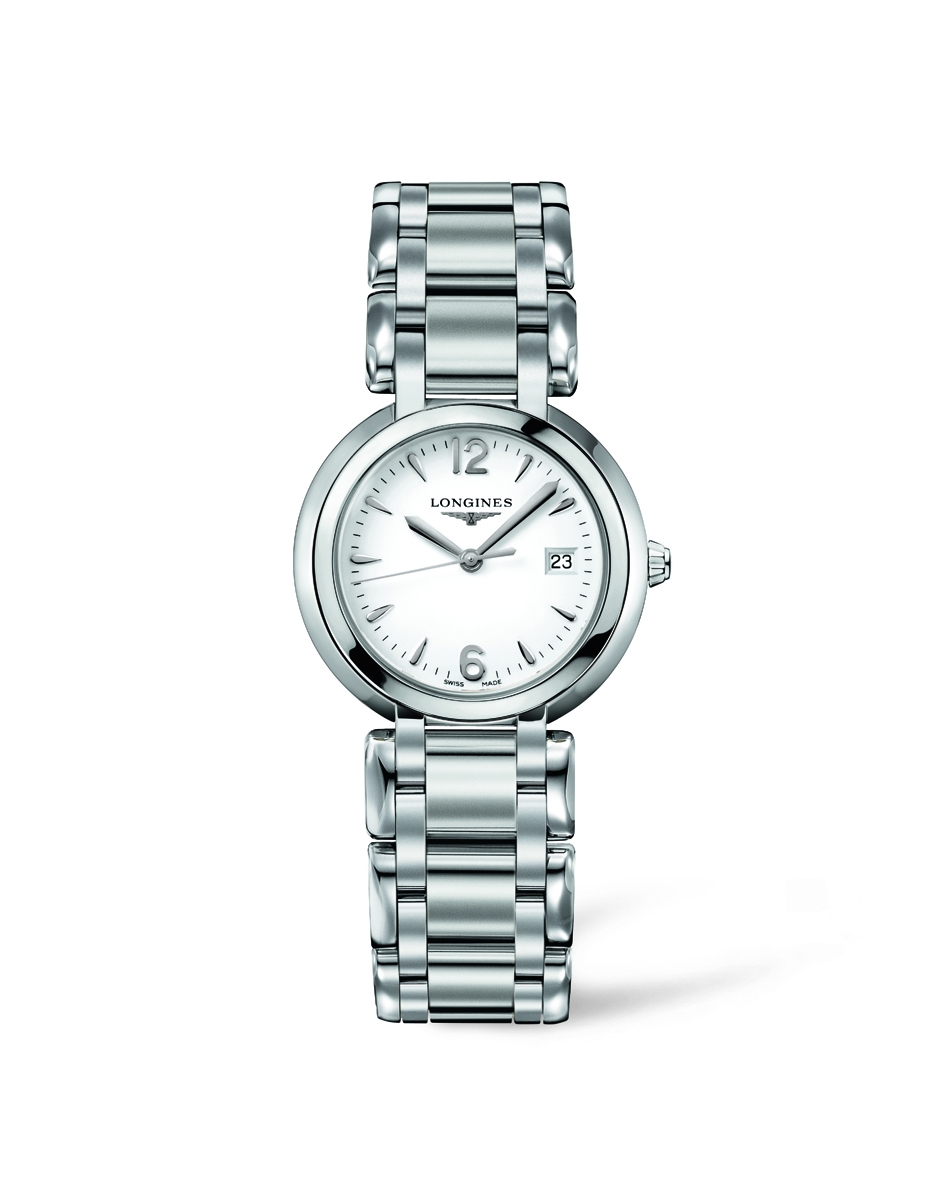 Longines L8.112.4.16.6 : PrimaLuna Quartz 30 Stainless Steel / White / Bracelet