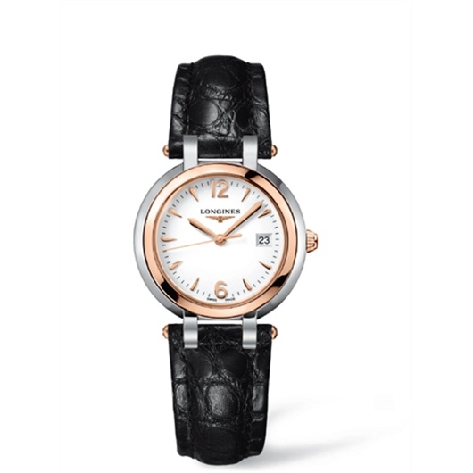 Longines L8.112.5.16.2 : PrimaLuna Quartz 30 Stainless Steel / Pink Gold / White